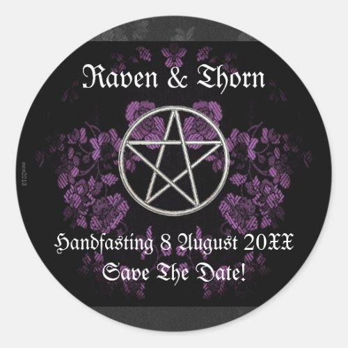 Eternal HandfastingWedding Pentacle Lavender Ste Classic Round Sticker