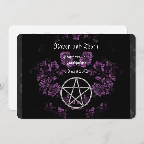 Eternal HandfastingWedding Pentacle Lavender Ste Invitation