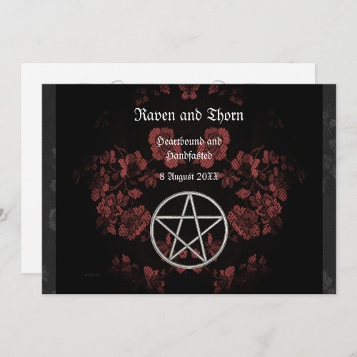 Eternal HandfastingWedding Pentacle Mauve Ste Invitation