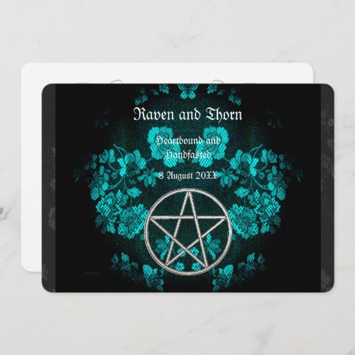 Eternal HandfastingWedding Pentacle Turquoise Ste Invitation