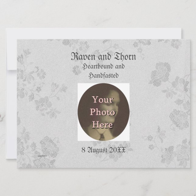 Eternal Handfasting/Wedding Suite White & Gray Invitation (Front)