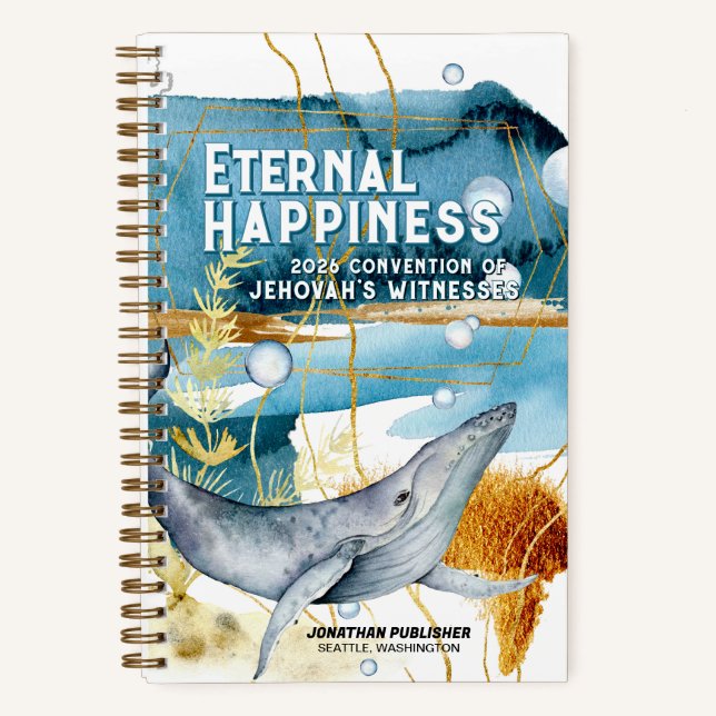 Eternal Happiness 2026 JW Convention Sealife Notebook (Front)