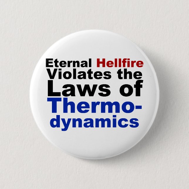Eternal Hellfire Violates Thermodynamics Pinback Button (Front)