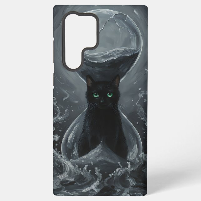 Eternal Hourglass: The Black Cat of Time Samsung Galaxy Case (Back)