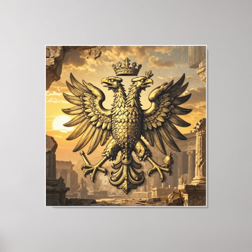 Eternal Kingdom Eagle Symbol Against a Sunset For Canvas Print