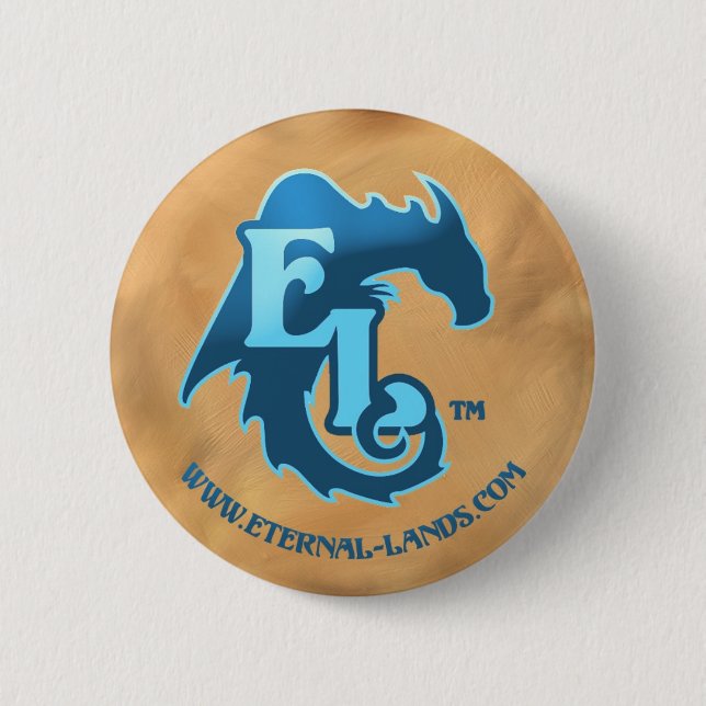 Eternal Lands Logo button, blue Button (Front)