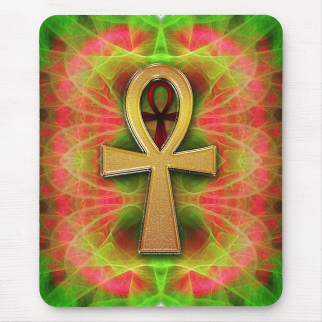 Eternal Life Ankh Psychedelic Buzz Mousepad (Front)