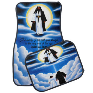 Eternal Life Black Christian Art Car Mats