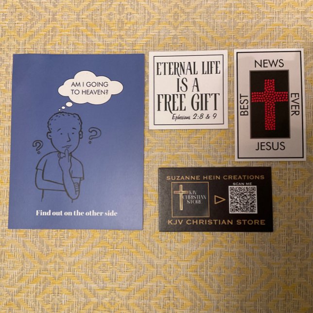 Eternal Life is a Free Gift Christian Gospel Tract Square Business Card (Creator Uploaded)