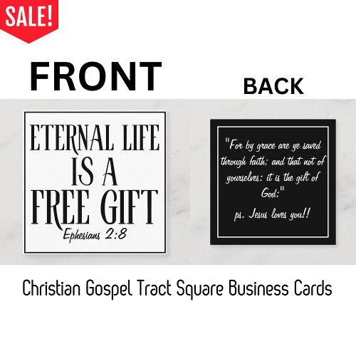 Eternal Life is a Free Gift Christian Gospel Tract Square Business Card