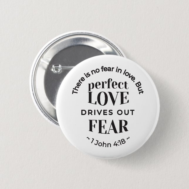 Eternal Love - 1 John 4:18 Scripture Quote Art Button (Front & Back)