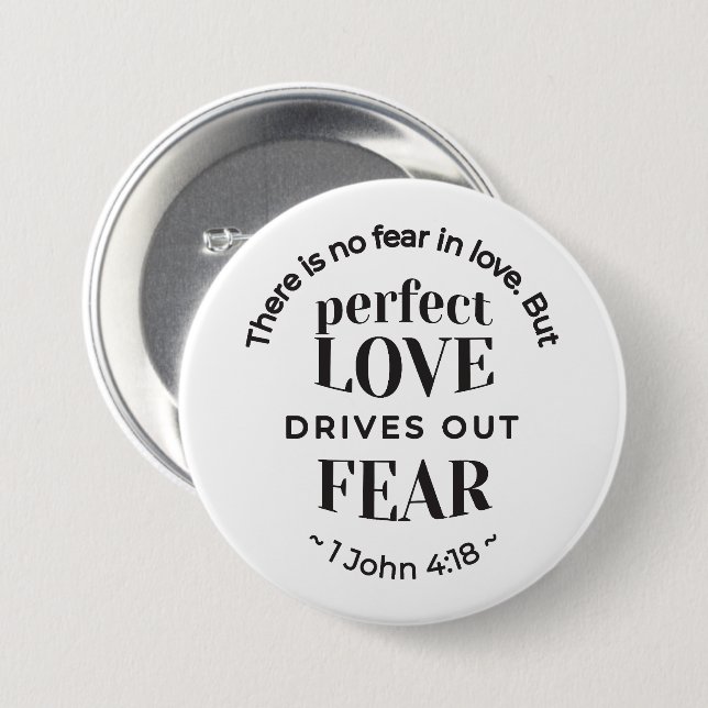 Eternal Love - 1 John 4:18 Scripture Quote Art Button (Front & Back)