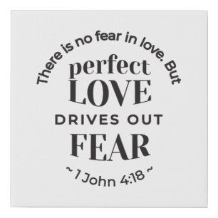 Eternal Love - 1 John 4:18 Scripture Quote Art Faux Canvas Print