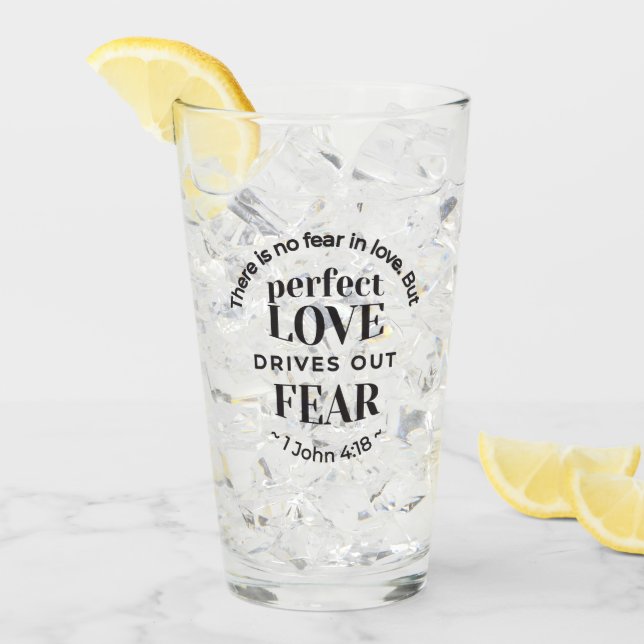 Eternal Love - 1 John 4:18 Scripture Quote Art Glass (Front Ice)