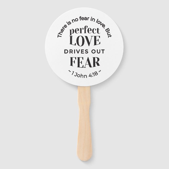 Eternal Love - 1 John 4:18 Scripture Quote Art Hand Fan (Front)
