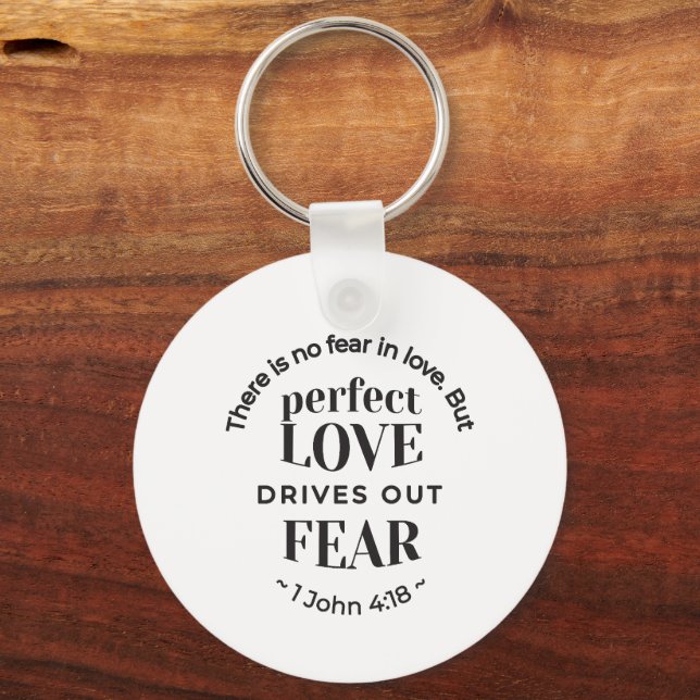 Eternal Love - 1 John 4:18 Scripture Quote Art Keychain (Back)