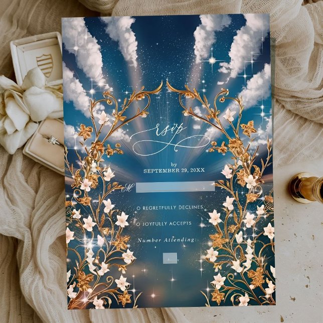 Eternal Love Baroque Floral Themed Wedding RSVP Card (Creator Uploaded)