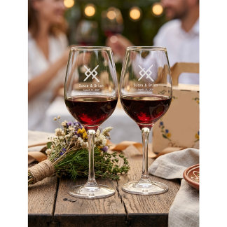 Eternal Love Bindrune Custom Monogram Etched Wine Glass