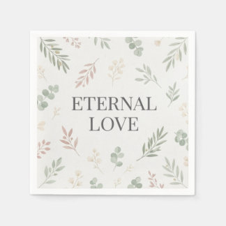 Eternal love botanical napkins