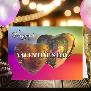 Eternal Love Colorful Hearts Fine Art Valentine Holiday Card