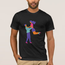 Eternal Love: Embracing Couple Silhouette" T-Shirt