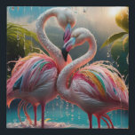 "Eternal Love: Flamingoes of Water Faux Canvas Print<br><div class="desc">"Bring the enchanting beauty of nature's embrace into your home with our canvas print featuring 'Eternal Love: Flamingoes of Water'. This stunning artwork depicts two flamingoes sculpted from cascading water droplets, locked in a tender and timeless embrace. Against a backdrop of serene waters and lush foliage, the ethereal figures radiate...</div>