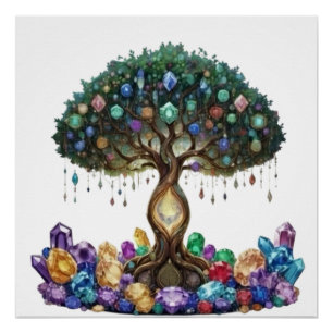 Eternal love gemstone tree best gift for lovers poster