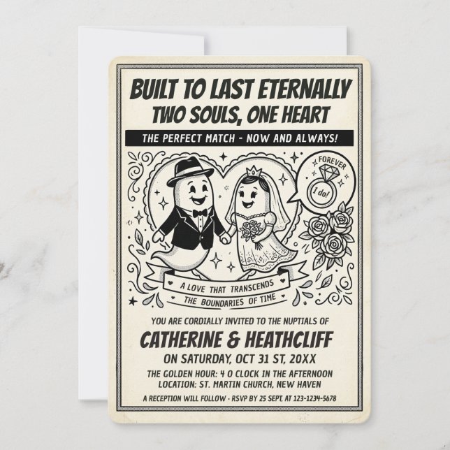 Eternal Love - Ghosts Wedding Gazette Wedding Invitation (Front)