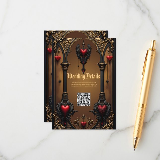 Eternal love in the shadow of Gothic darkness.  Enclosure Card (Front/Back In Situ)