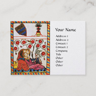 ETERNAL LOVE,Medieval Lovers,Monogram Red Roses Business Card