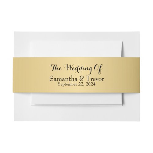 Eternal Love Our Gold Union Invitation Belly Band