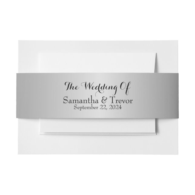 Eternal Love: Our Silver Union Invitation Belly Band (Front Example)