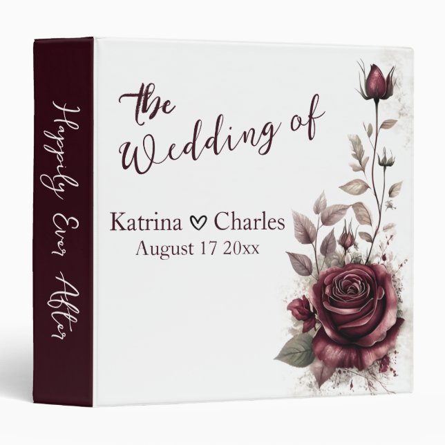 Eternal Love: Personalized Wedding Album 3 Ring Binder (Front/Spine)