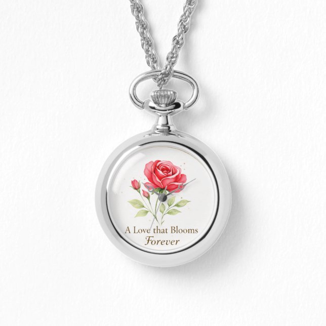 Eternal Love Rose Watch Pendant (Front)