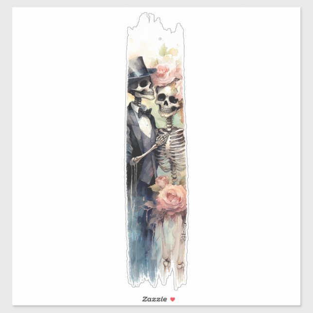 Eternal Love Skeletons Brushstroke Paint Sticker (Sheet)