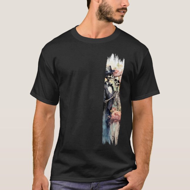 Eternal Love Skeletons Brushstroke Paint T-Shirt (Front)
