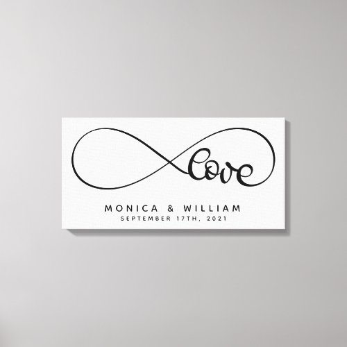 Eternal Love Symbol  Add Your Name  Date Canvas Print
