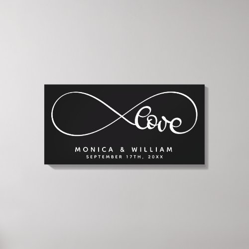 Eternal Love Symbol  Add Your Name  Date Canvas Print