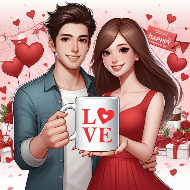 Eternal Love Typography Coffee Mug (Love is in the air)