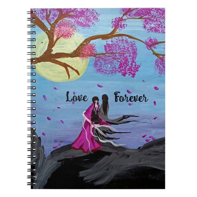 Eternal love under cherry blossom spiral notebook (Front)