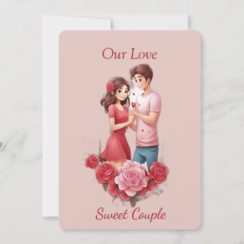 Eternal Love Valentine Couples Embrace Invitation