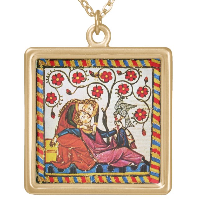 ETERNAL LOVE VALENTINE'S DAY  PARCHMENT GOLD PLATED NECKLACE (Front)