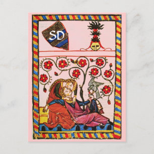 ETERNAL LOVE VALENTINE'S DAY PARCHMENT MONOGRAM HOLIDAY POSTCARD