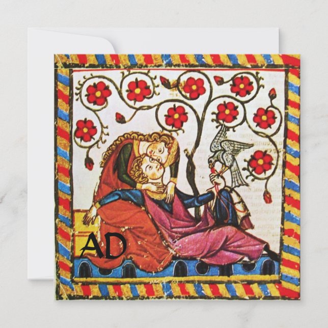 ETERNAL LOVE WEDDING PARCHMENT MONOGRAM INVITATION (Front)