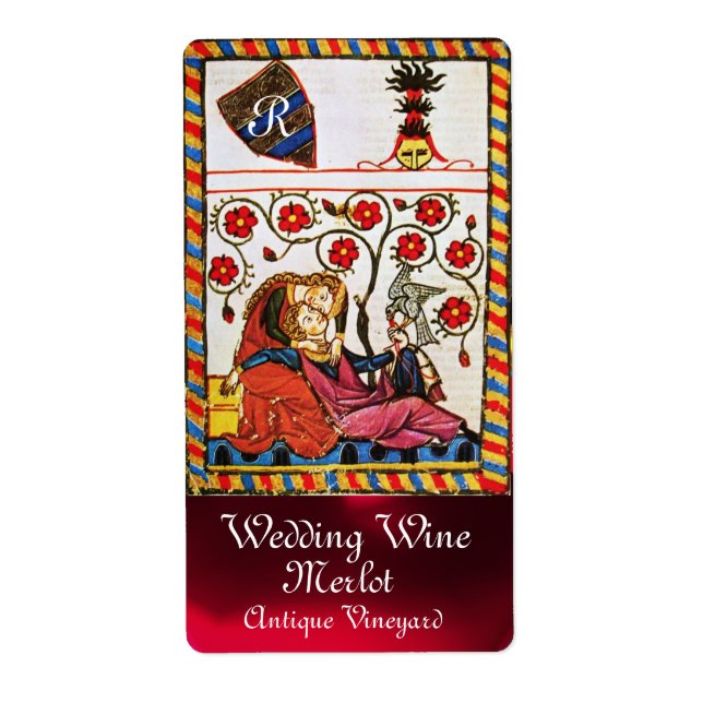 ETERNAL LOVE,  Wedding Wine Monogram Label (Front)