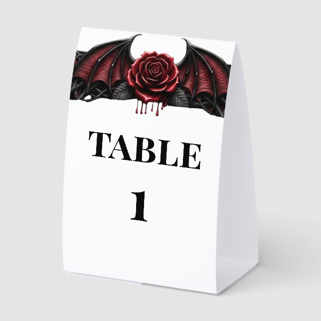 Eternal Night Gothic Vampire Wedding Dark Romance  Paper Table Tent (Front)