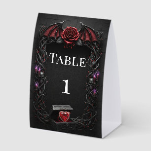 Eternal Night Gothic Vampire Wedding Dark Romance Paper Table Tent
