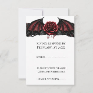 Eternal Night Gothic Vampire Wedding Dark Romance RSVP Card