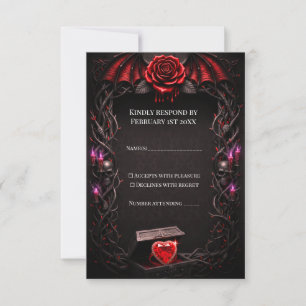 Eternal Night Gothic Vampire Wedding Dark Romance RSVP Card