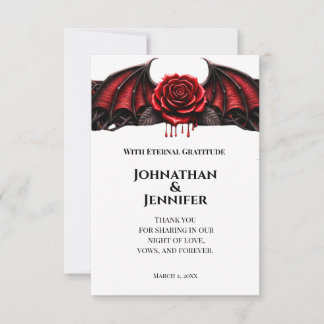Eternal Night Gothic Vampire Wedding Dark Romance  Thank You Card